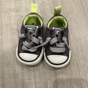 Converse Kids Sneakers in Gray with Neon Accents